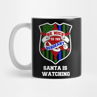 thin blue line christmas police gift Mug